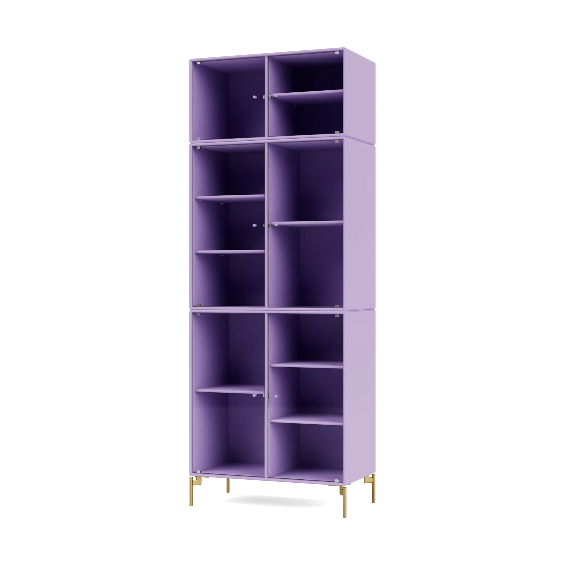 Ripple IV vitrinskåp 69,6x187,2x38 cm, Iris-ben brass Montana