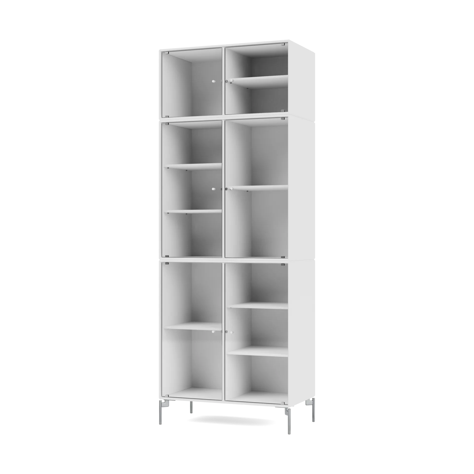 Ripple IV vitrinskåp 69,6x187,2x38 cm, NewWhite-ben chrome Montana