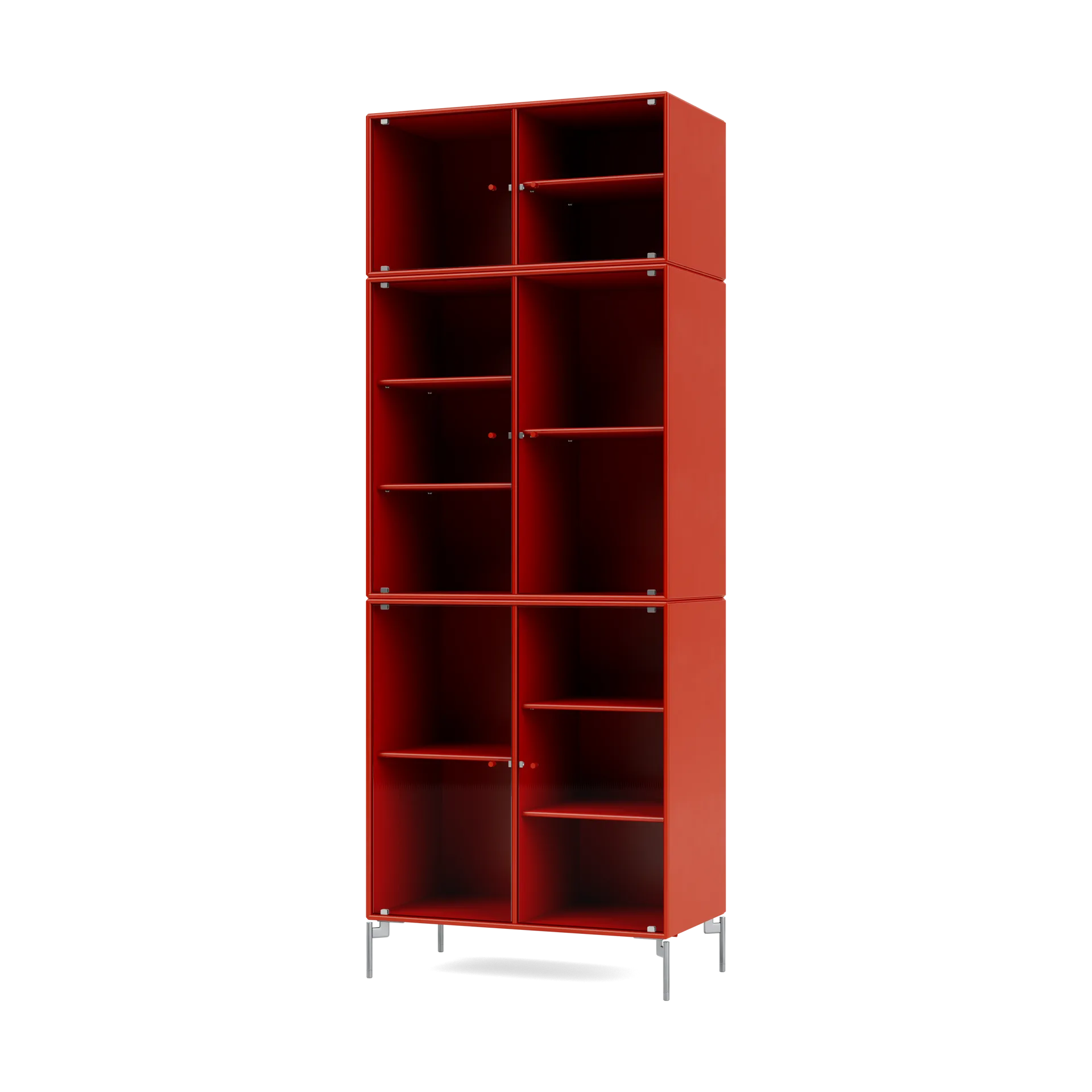 Ripple IV vitrinskåp 69,6x187,2x38 cm, Rosehip-ben chrome Montana