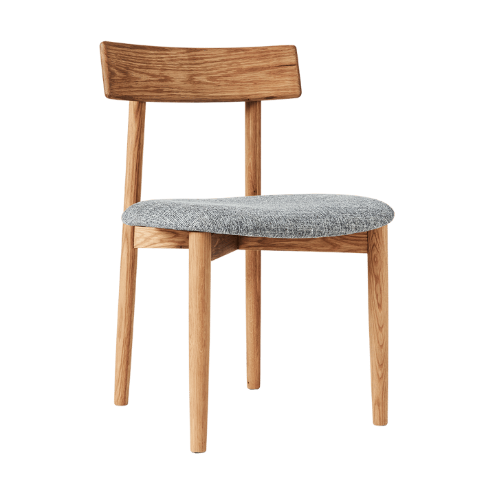 Tetra stol med klädd sits - Betongfärgat tyg-naturoljad ek - MUUBS
