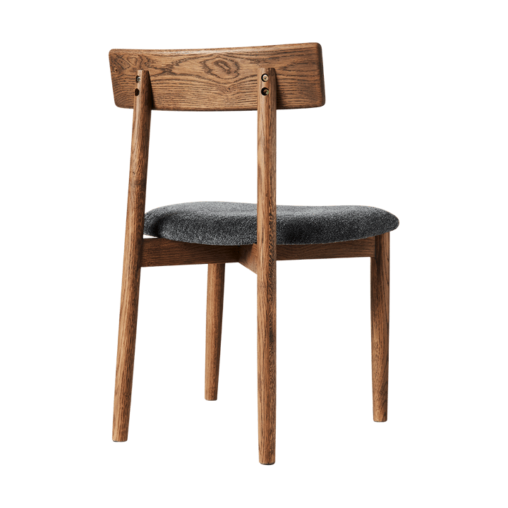 Tetra stol med klädd sits - Granitfärgat tyg-mörkoljad ek - MUUBS