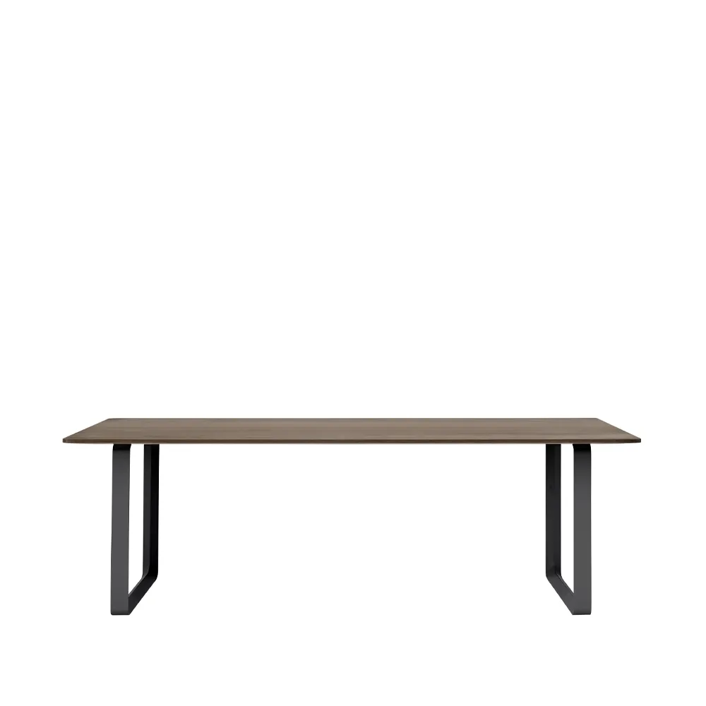 70/70 matbord 225x90 cm, Solid smoked oak-Black Muuto