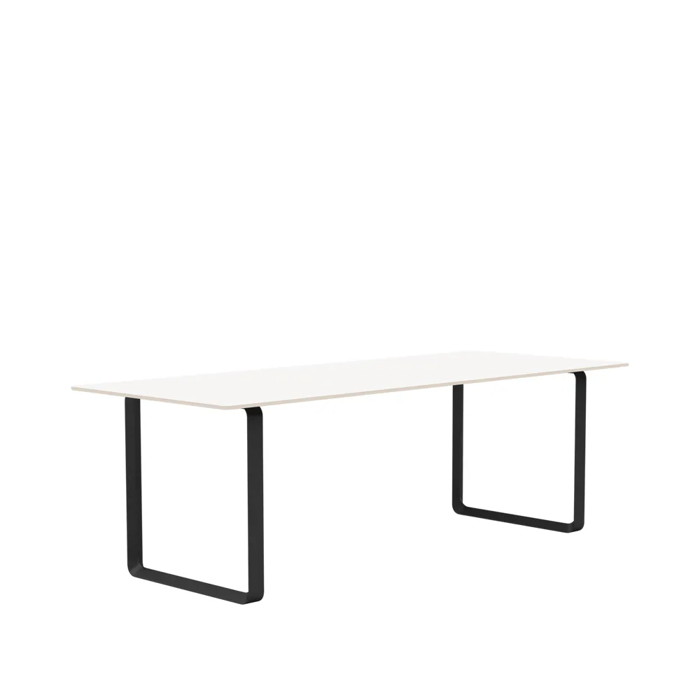 70/70 matbord 225x90 cm, White laminate-Plywood-Black Muuto