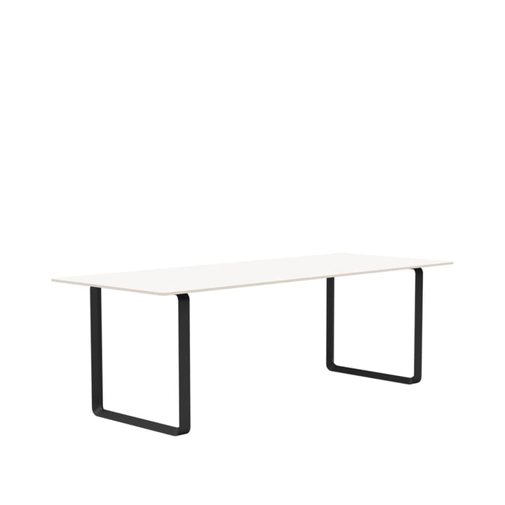 70/70 matbord 225x90 cm - White laminate-Plywood-Black - Muuto