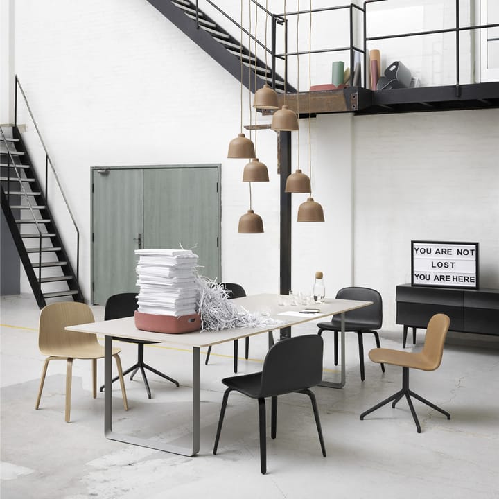 70/70 matbord 255x108 cm - Black linoleum-Plywood-Black - Muuto