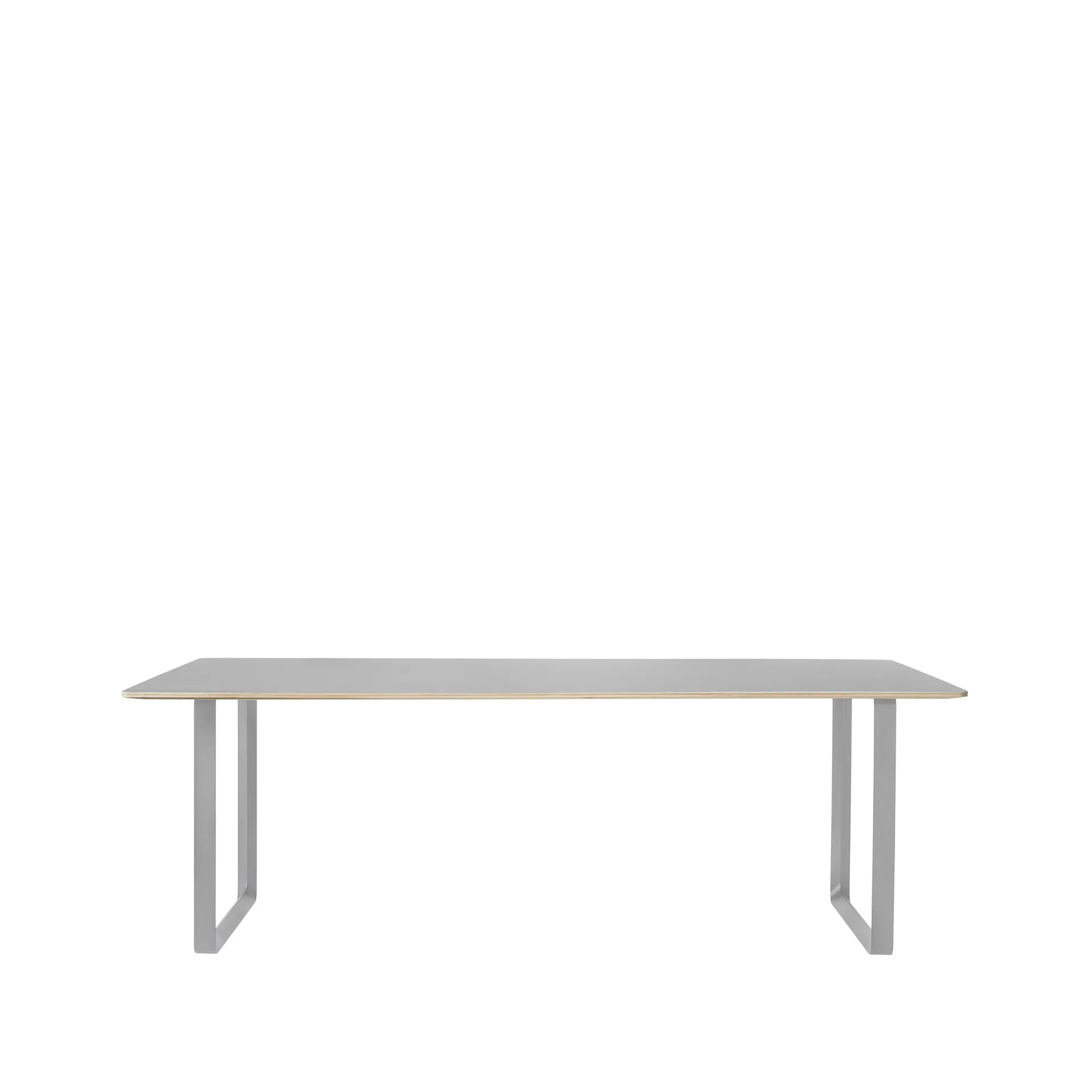70/70 matbord 255x108 cm, Grey linoleum-Plywood-Grey Muuto