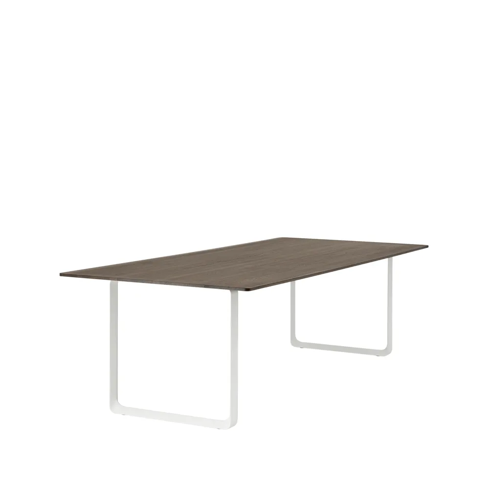 70/70 matbord 255x108 cm, Solid smoked oak-White Muuto