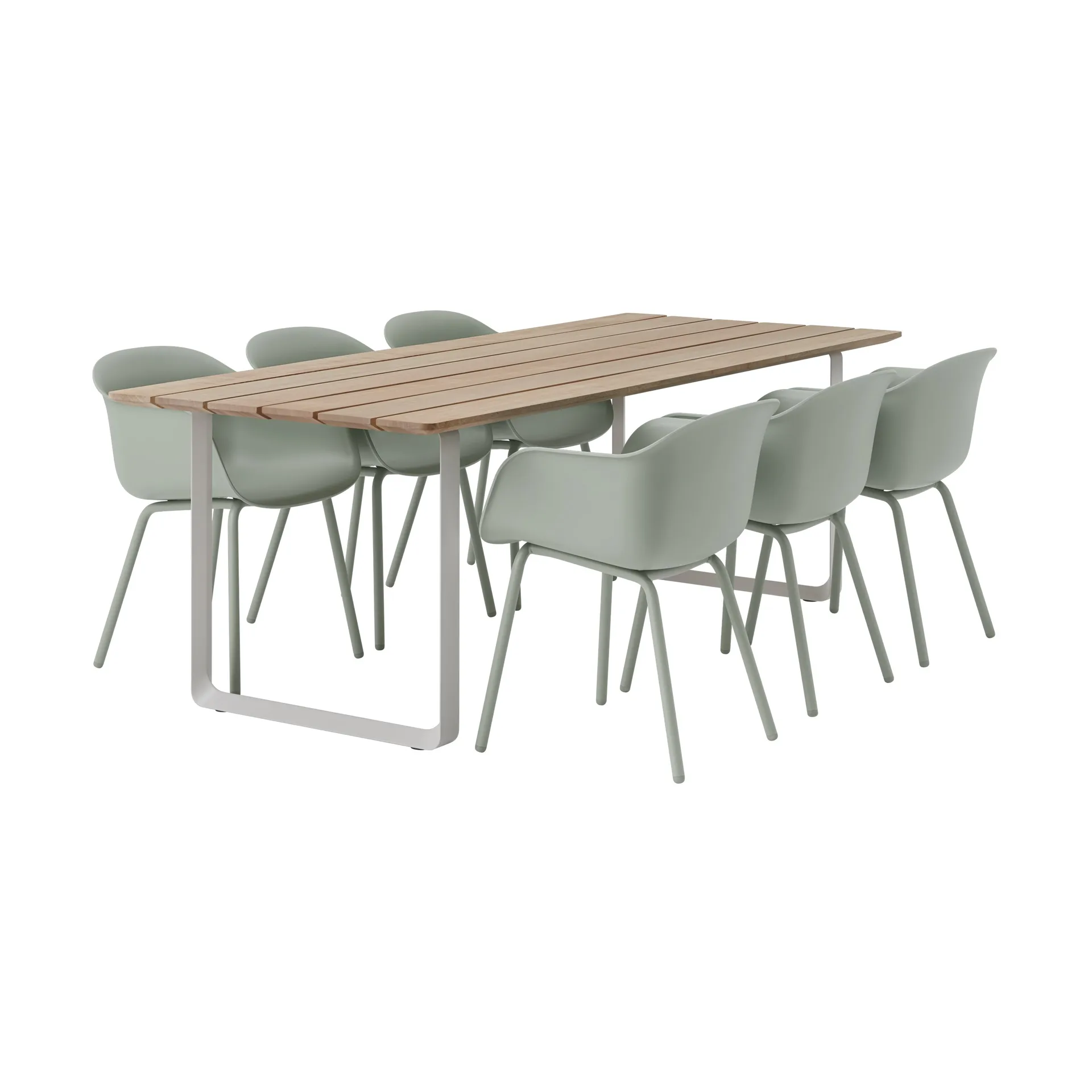 70/70 Outdoor matbord 225x90 cm grått stålstativ Muuto