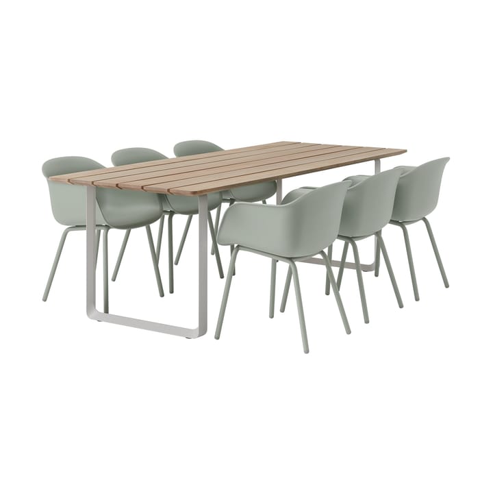 70/70 Outdoor matbord 225x90 cm grått stålstativ Muuto