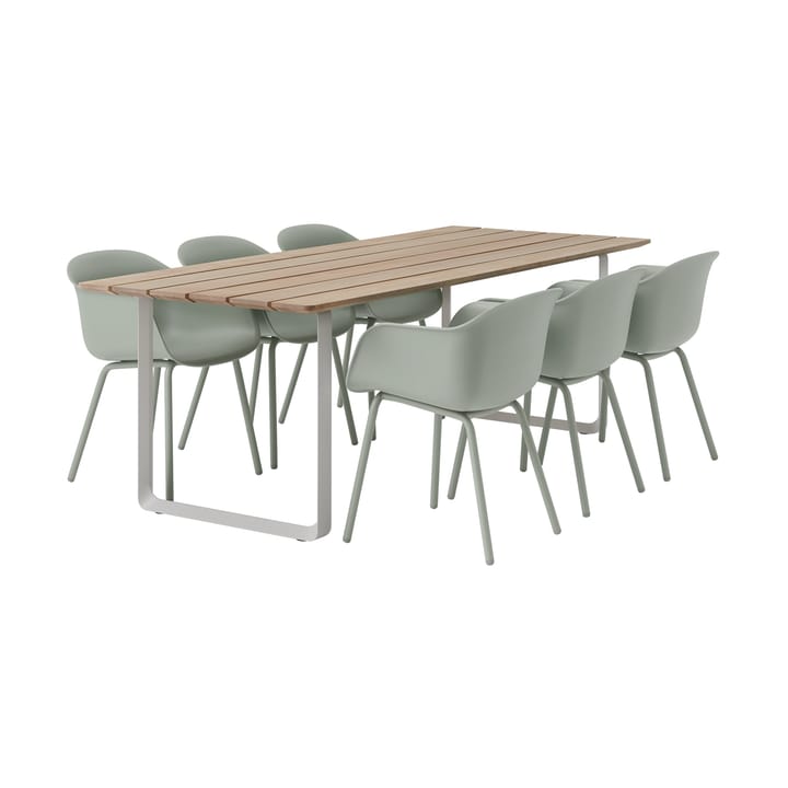 70/70 Outdoor matbord 225x90 cm grått stålstativ - undefined - Muuto