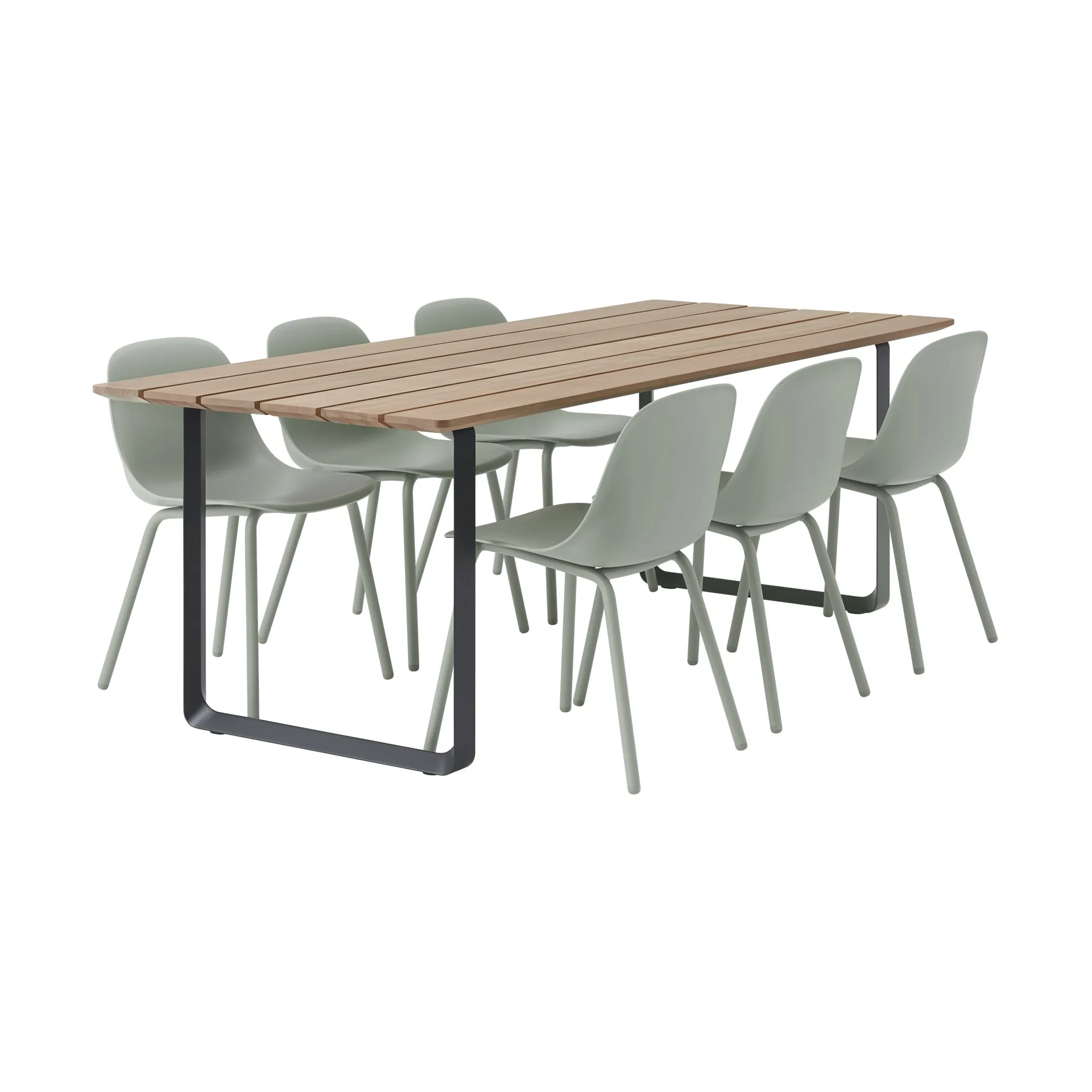 70/70 Outdoor matbord 225x90 cm svart stålstativ Muuto