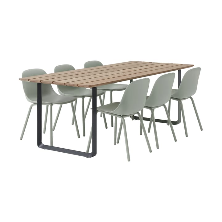 70/70 Outdoor matbord 225x90 cm svart stålstativ Muuto