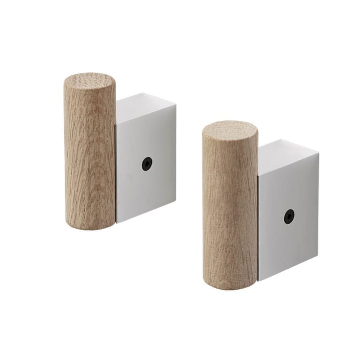 Attach klädhängare 2-pack - Oak-Aluminum - Muuto