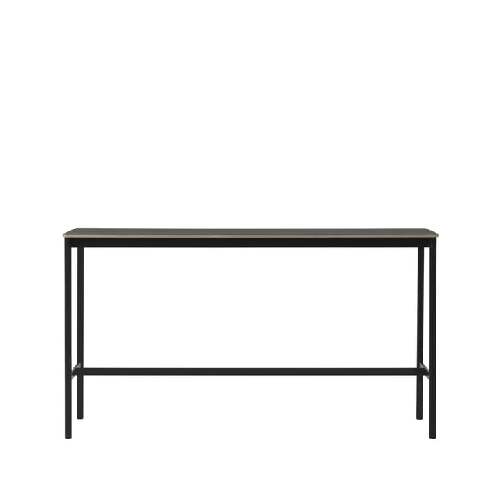 Base High barbord - black linoleum, svart stativ, plywoodkant, b50 l190 h105 - Muuto
