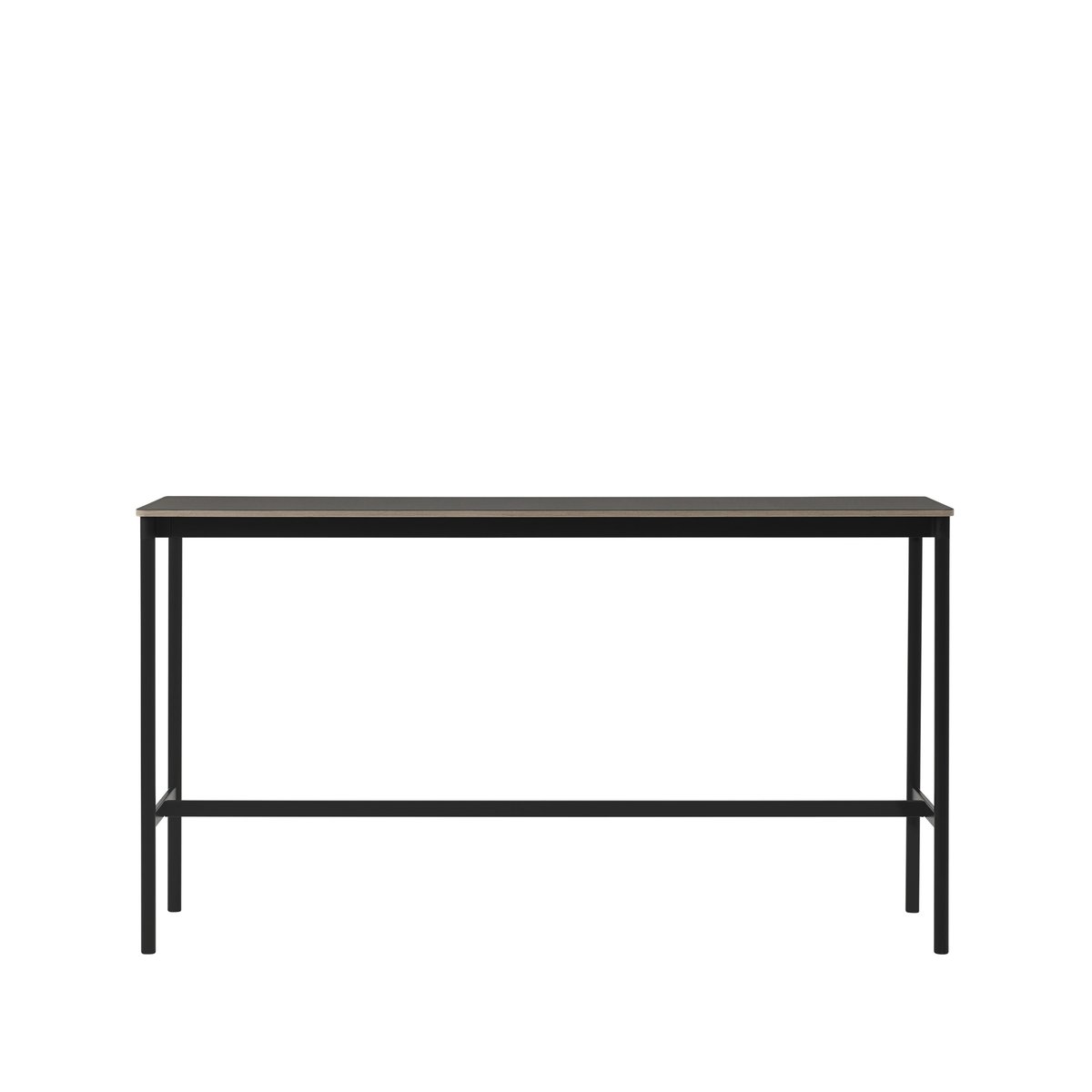 Muuto Base High barbord black linoleum, svart stativ, plywoodkant, b50 l190 h105