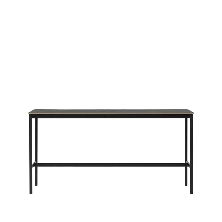Base High barbord - black linoleum, svart stativ, plywoodkant, b50 l190 h95 - Muuto