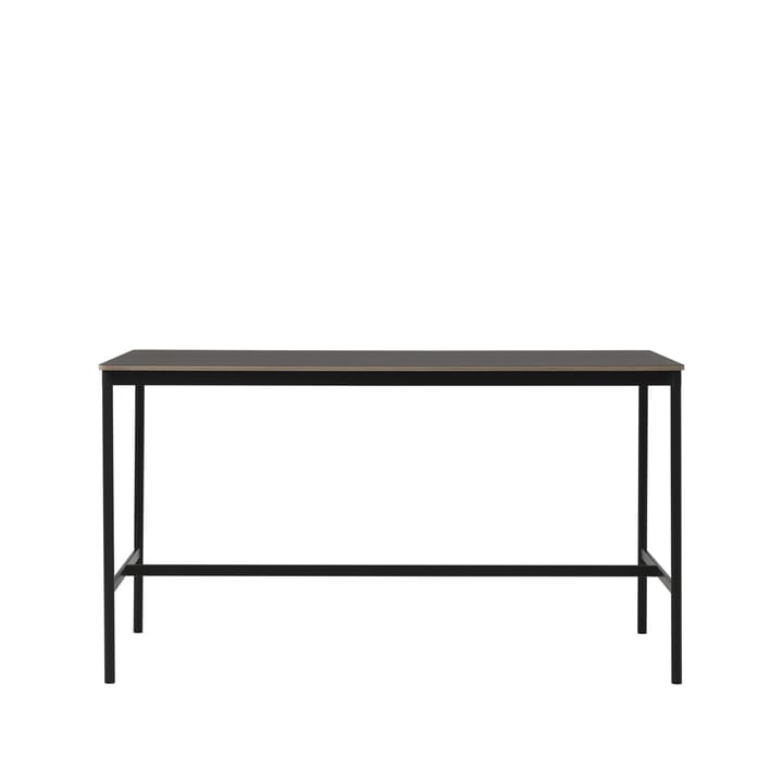 Base High barbord - black linoleum, svart stativ, plywoodkant, b85 l190 h105 - Muuto