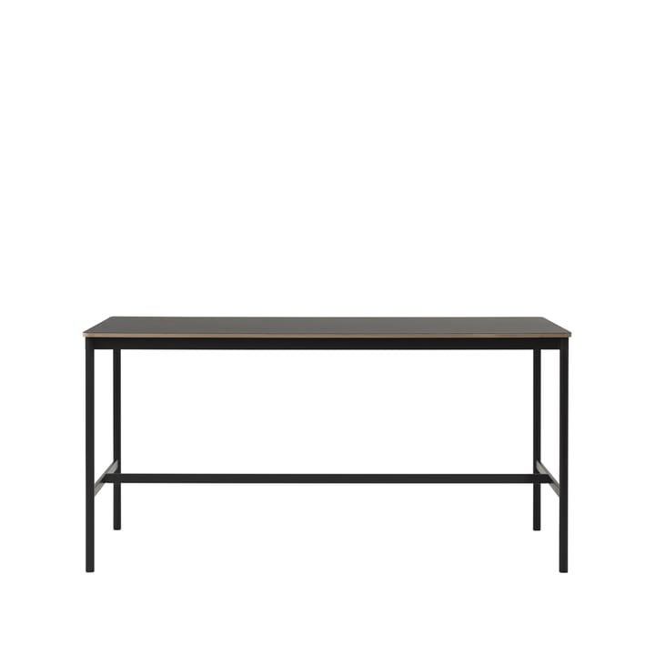 Base High barbord - black linoleum, svart stativ, plywoodkant, b85 l190 h95 - Muuto