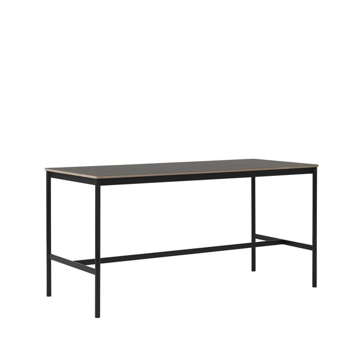 Base High barbord, black linoleum, svart stativ, plywoodkant, b85 l190 h95 Muuto
