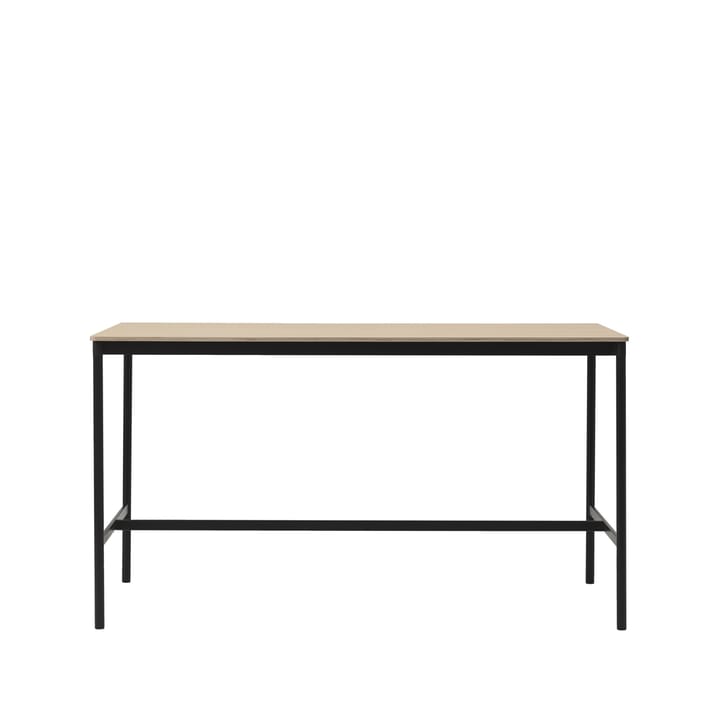 Base High barbord - oak, svart stativ, plywoodkant, b85 l190 h105 - Muuto