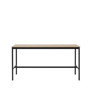 Base High barbord - oak, svart stativ, plywoodkant, b85 l190 h95 - Muuto