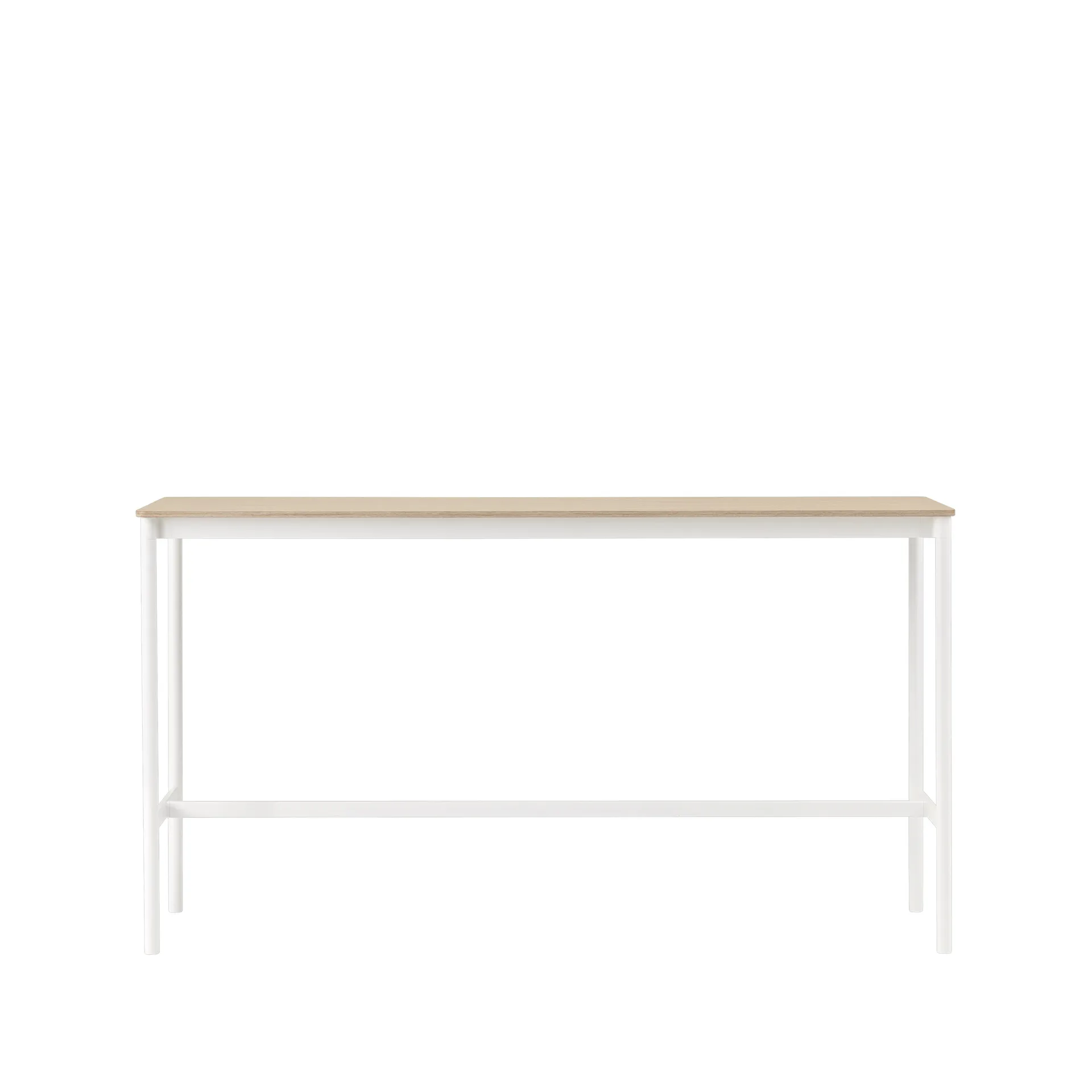 Base High barbord, oak, vitt stativ, plywoodkant, b50 l190 h105 Muuto