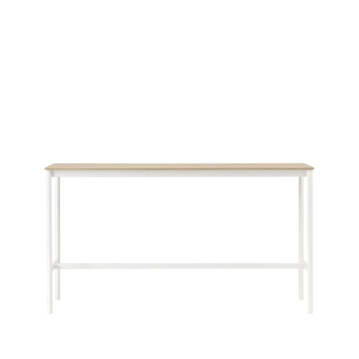 Base High barbord - oak, vitt stativ, plywoodkant, b50 l190 h105 - Muuto