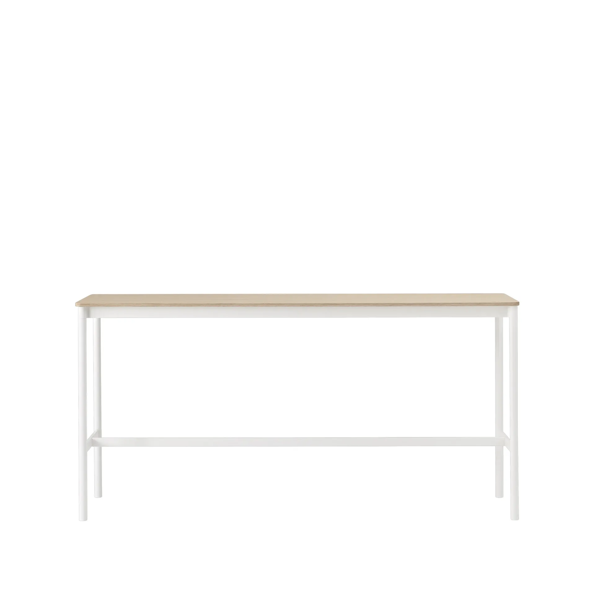 Base High barbord, oak, vitt stativ, plywoodkant, b50 l190 h95 Muuto