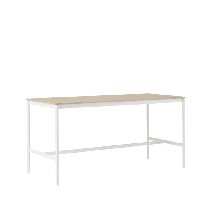 Base High barbord, oak, vitt stativ, plywoodkant, b85 l190 h95 Muuto