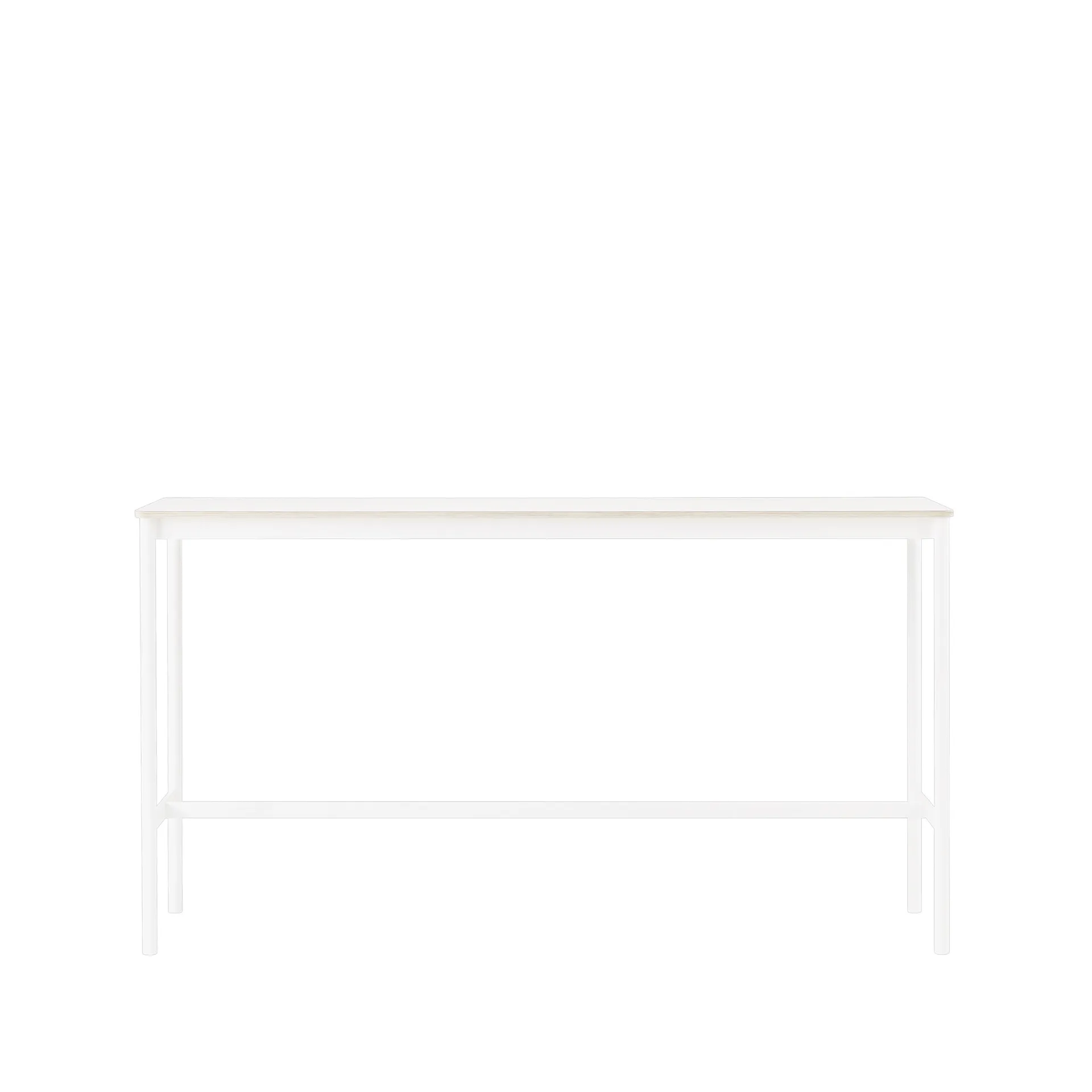 Base High barbord, white laminate, vitt stativ, plywoodkant, b50 l190 h105 Muuto