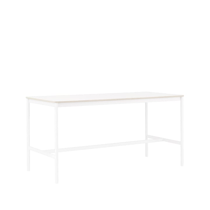 Base High barbord, white laminate, vitt stativ, plywoodkant, b85 l190 h95 Muuto