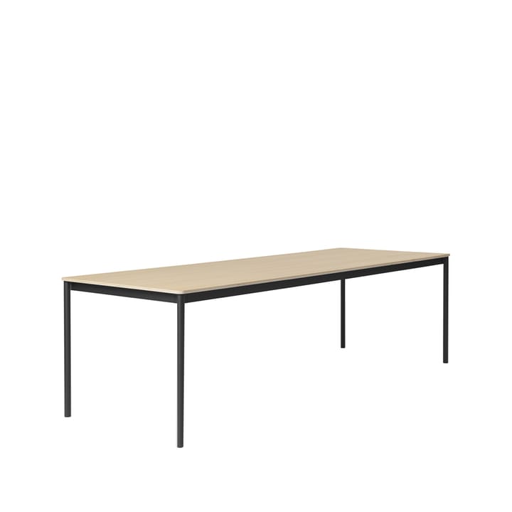 Base matbord - oak, svart stativ, plywoodkant, 250x90 cm - Muuto