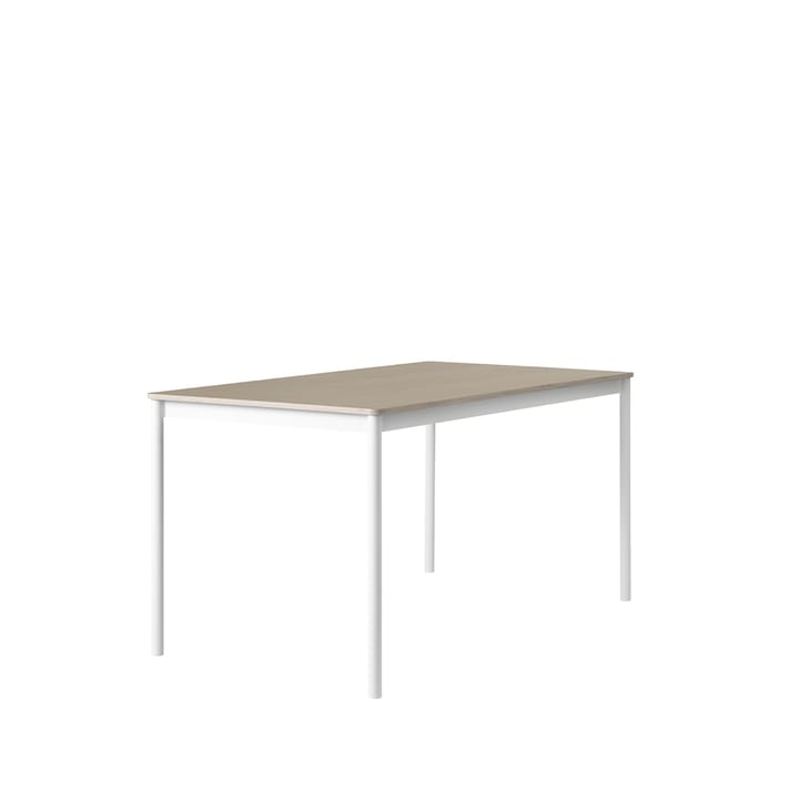 Base matbord - oak, vitt stativ, plywoodkant, 140x80cm - Muuto