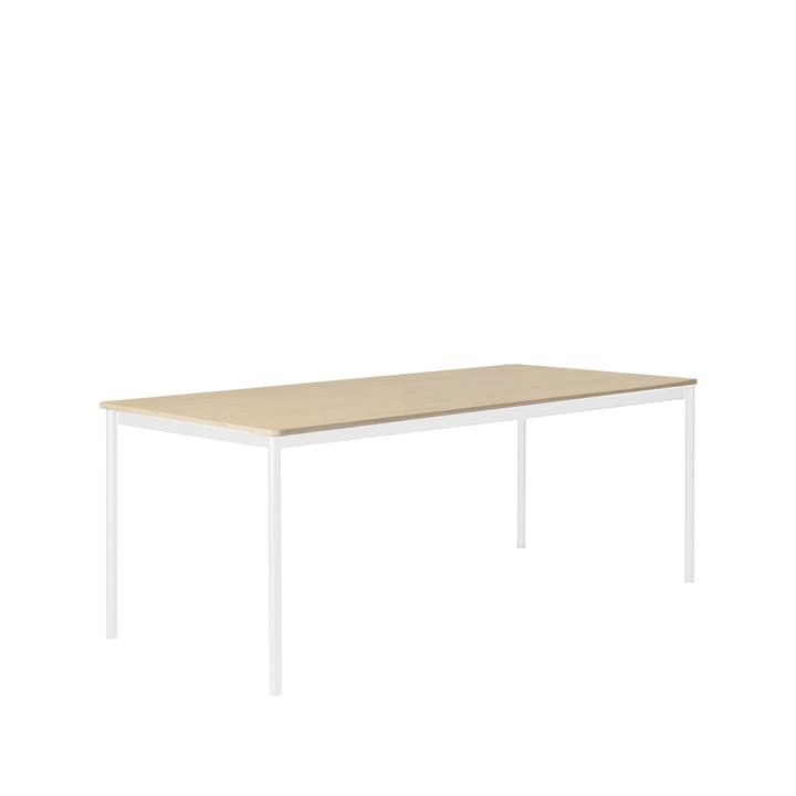 Base matbord - oak, vitt stativ, plywoodkant, 190x85cm - Muuto