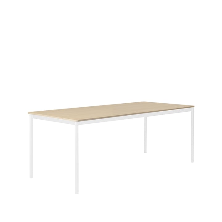 Base matbord - oak, vitt stativ, plywoodkant, 190x85cm - Muuto