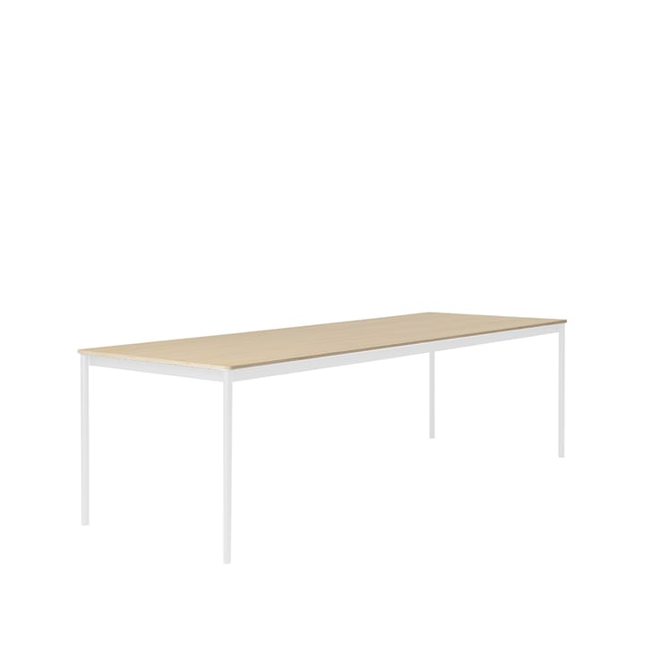 Base matbord - oak, vitt stativ, plywoodkant, 250x90 cm - Muuto