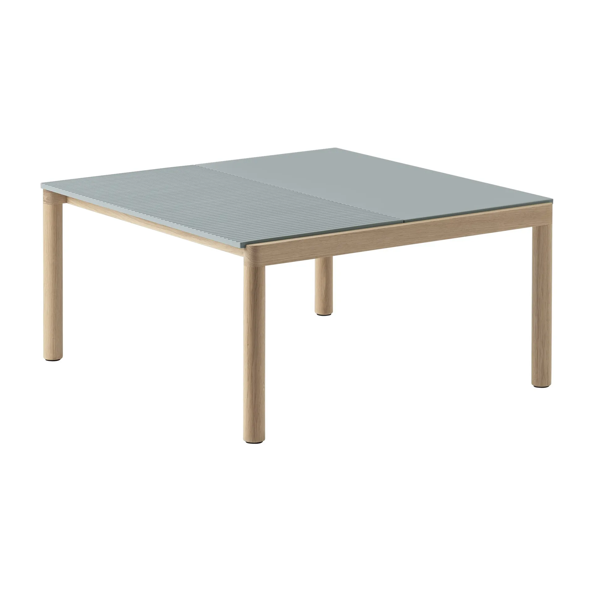 Couple 1 Plain-1 Wavy soffbord 80x84x40 cm, Pale blue-oak Muuto