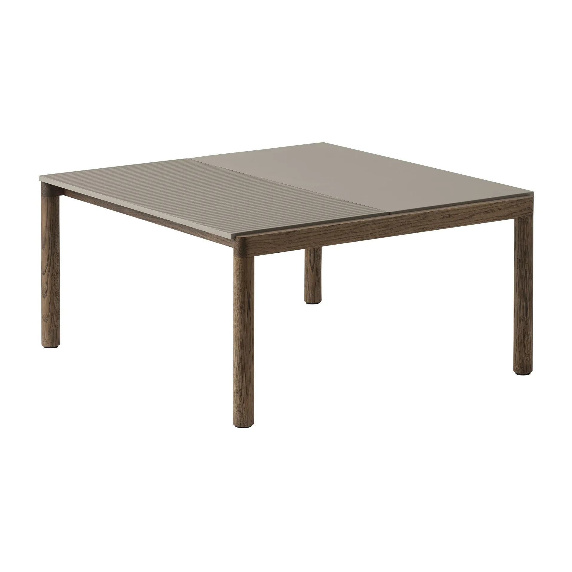 Couple 1 Plain-1 Wavy soffbord 80x84x40 cm, Taupe-dark oiled oak Muuto