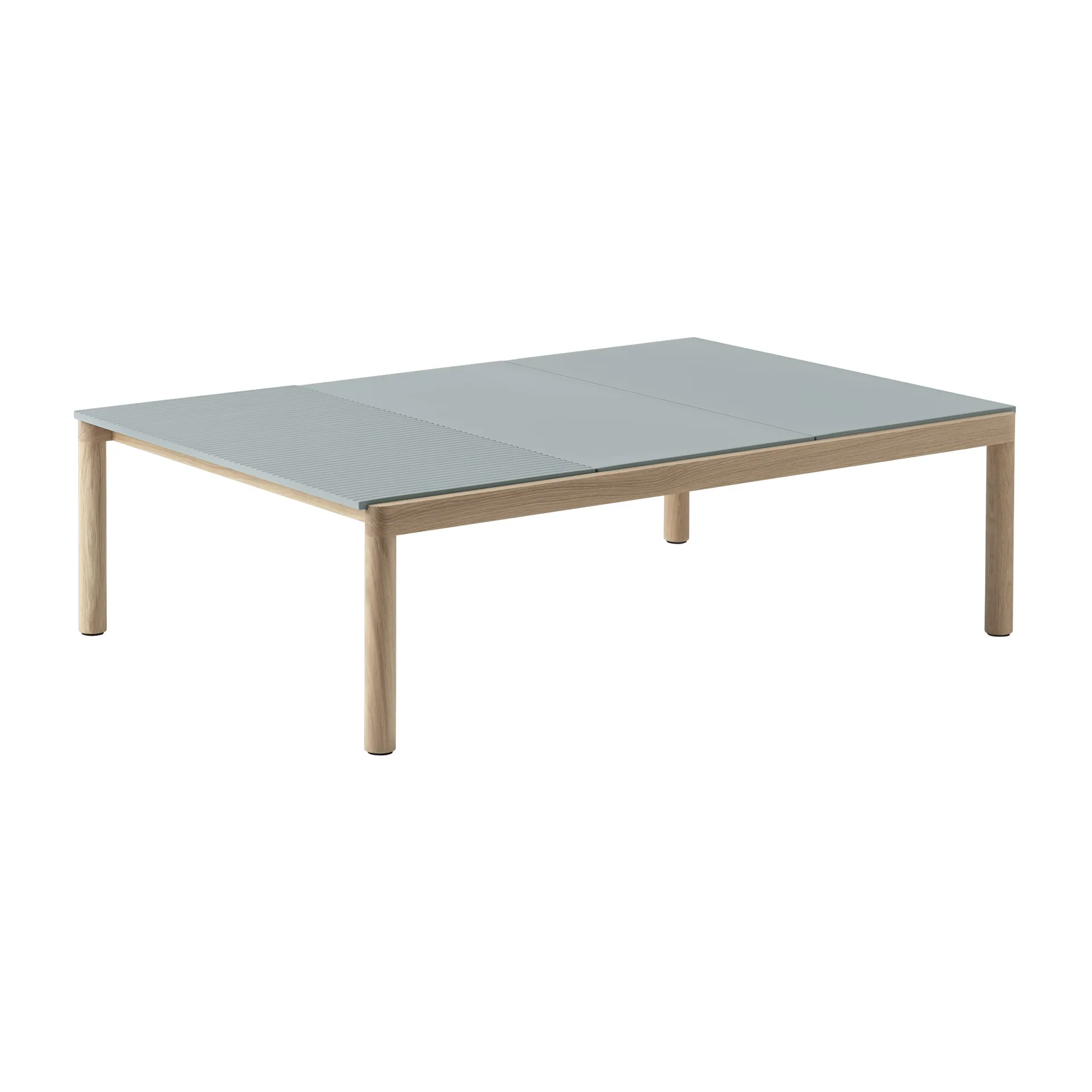 Couple 2 Plain-1 Wavy soffbord 120x84x35 cm, Pale blue-oak Muuto