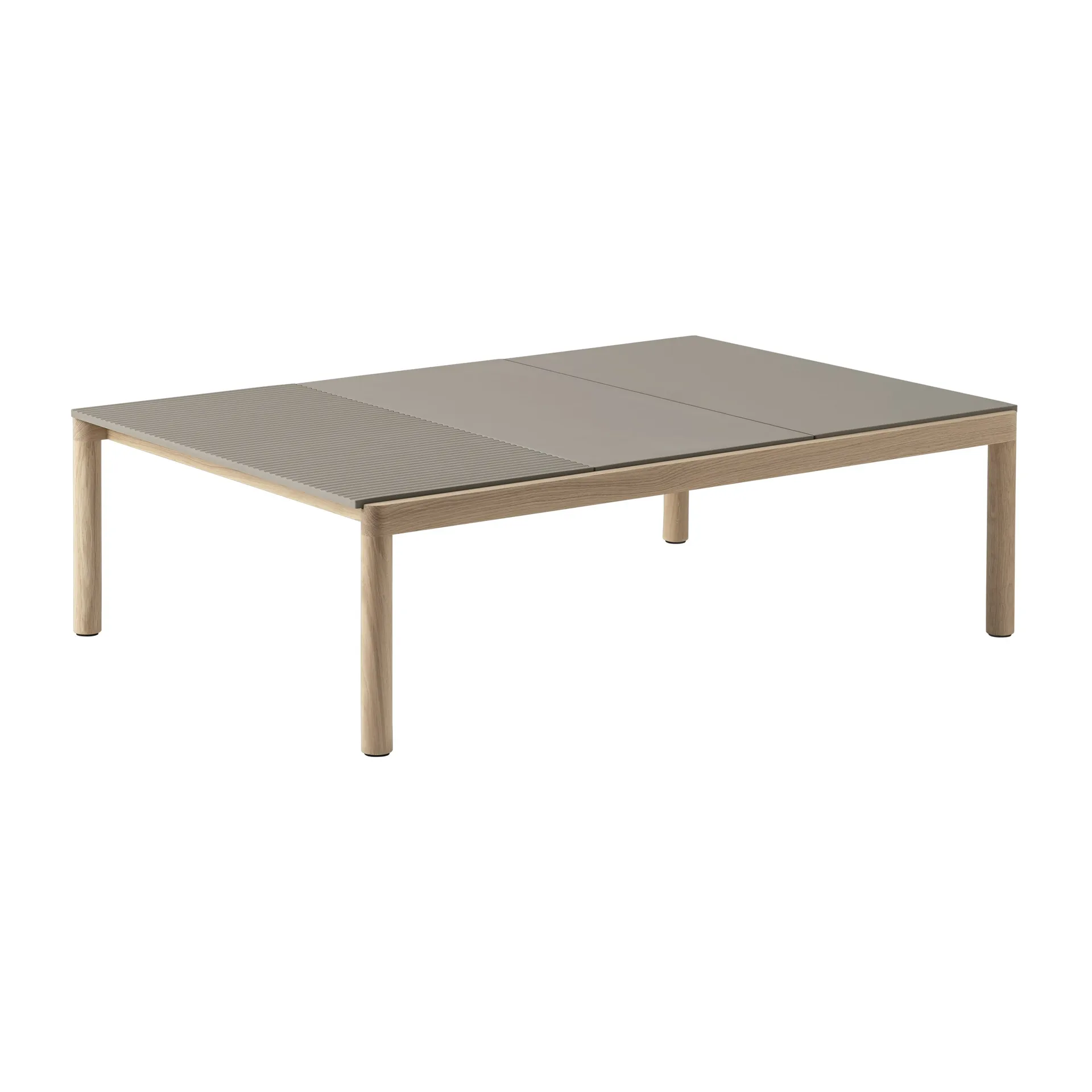 Couple 2 Plain-1 Wavy soffbord 120x84x35 cm, Taupe-oak Muuto