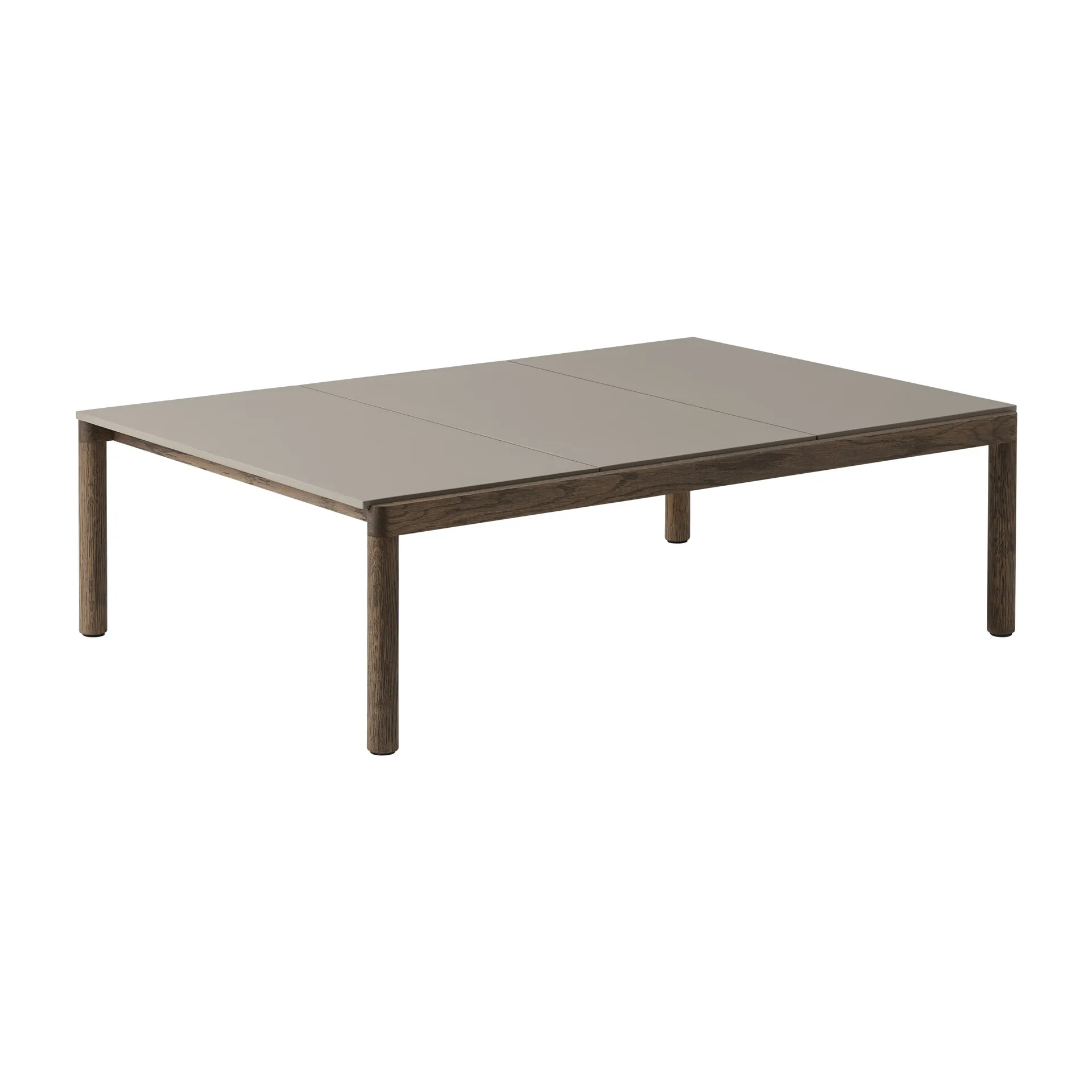Couple 3 Plain soffbord 120x84x35 cm, Taupe-dark oiled oak Muuto