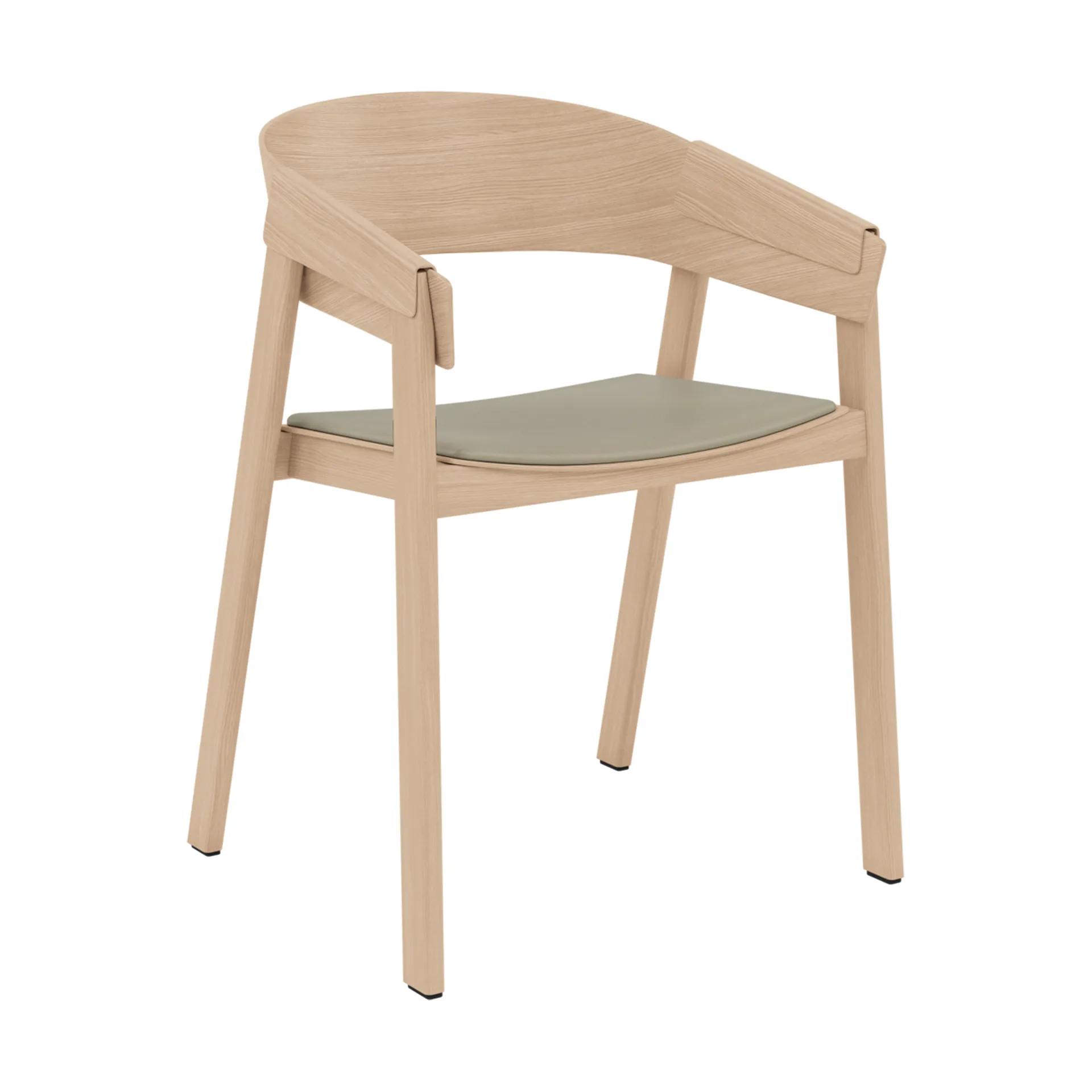 Cover Armchair karmstol med lädersits, Refine leather stone-oak Muuto