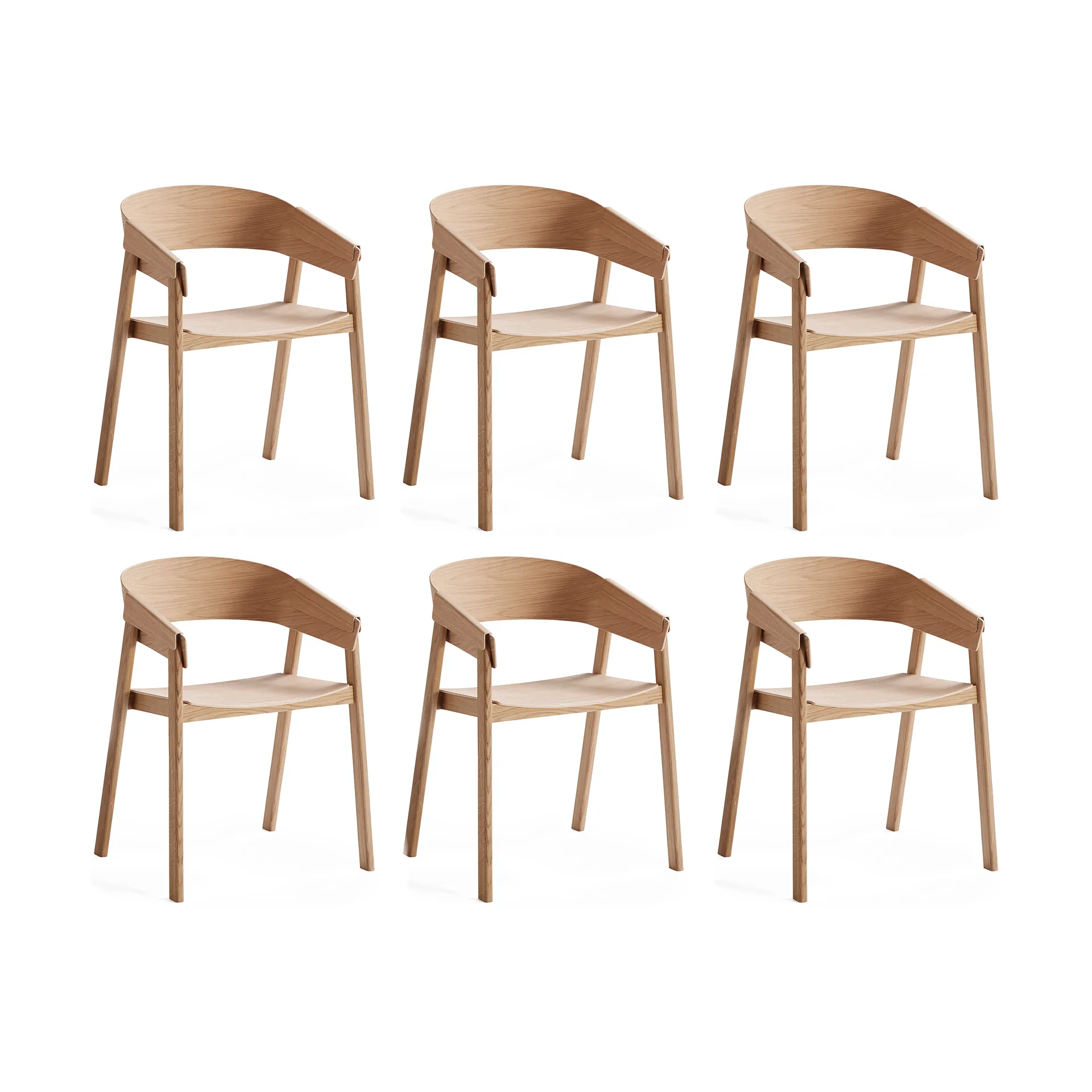 Cover armchair karmstol, Oak, 6-pack Muuto