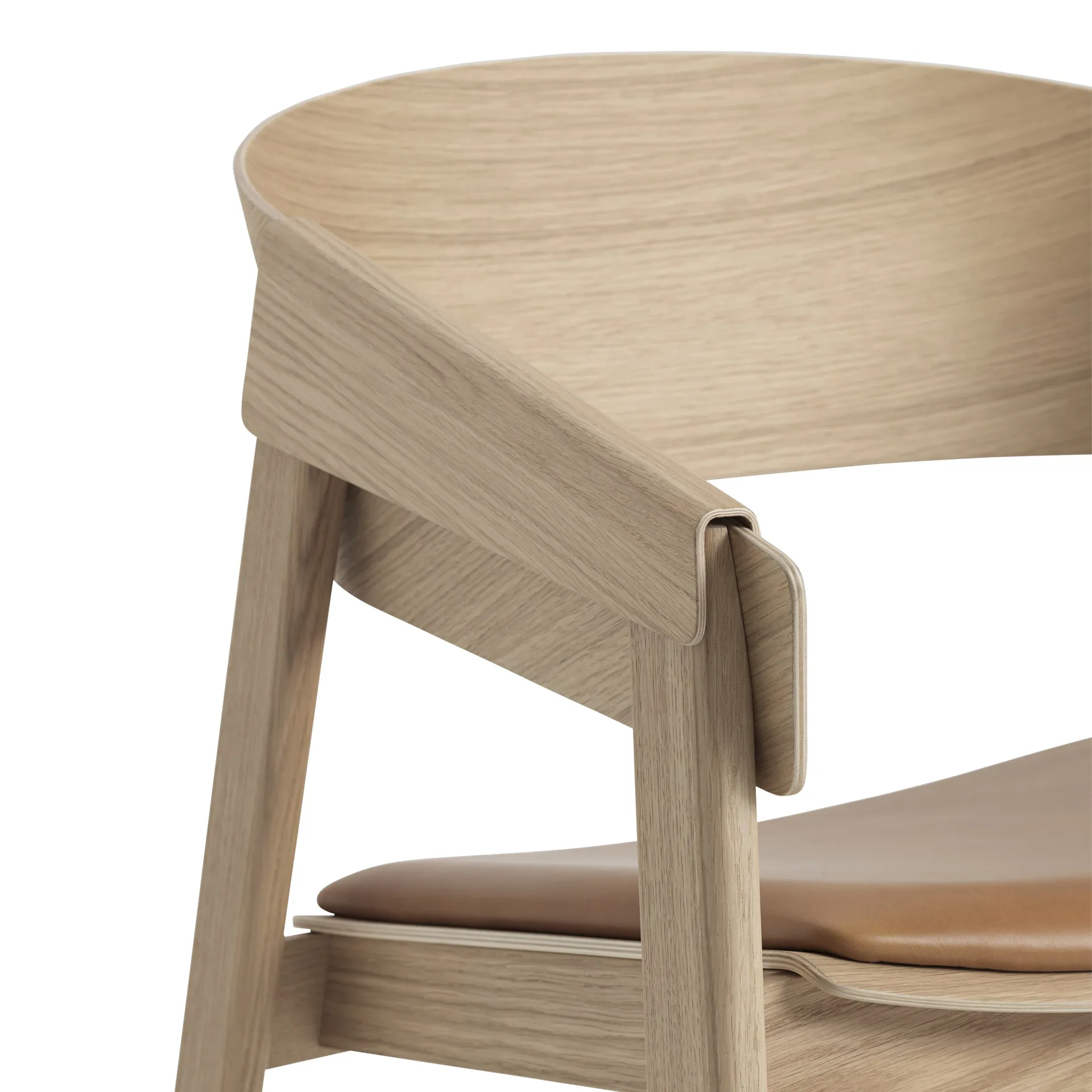 Cover loungestol, Refine leather cognac-oak Muuto