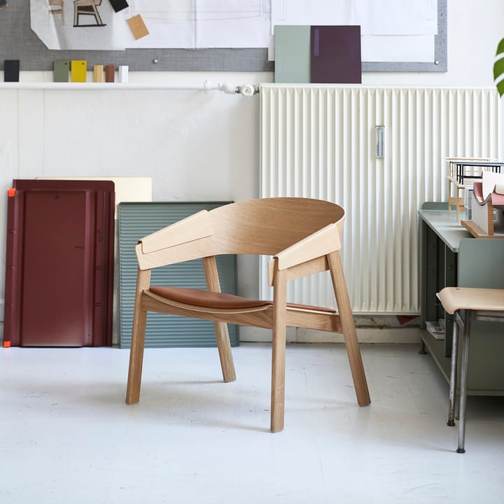 Cover loungestol, Refine leather cognac-oak Muuto