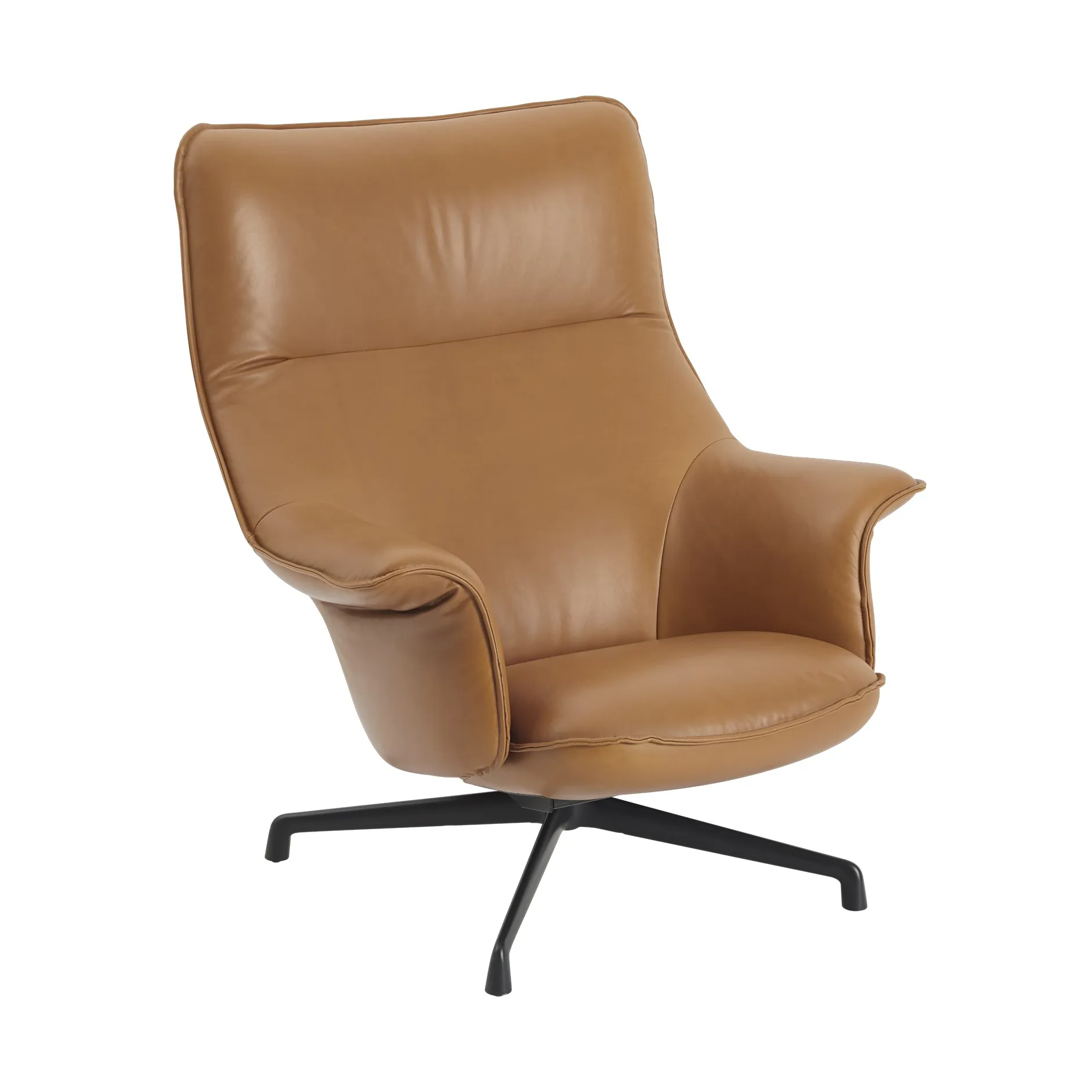 Doze fåtölj swivel base, Refine leather cognac-black Muuto
