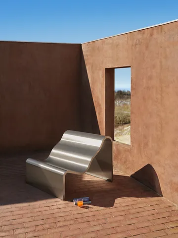 Dream View bänk - Borstat stål, 100 cm - Muuto