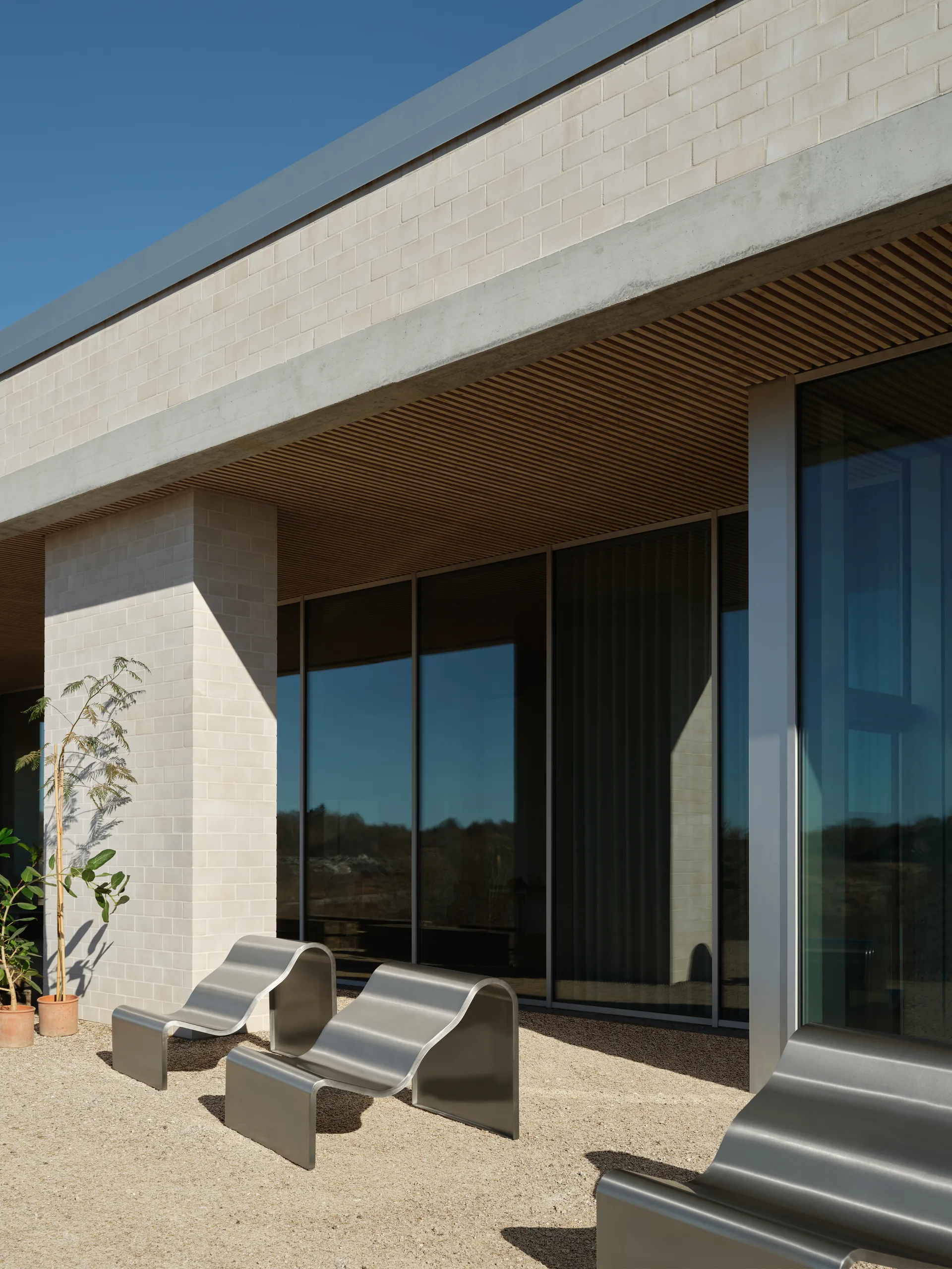 Dream View bänk, Borstat stål, 100 cm Muuto