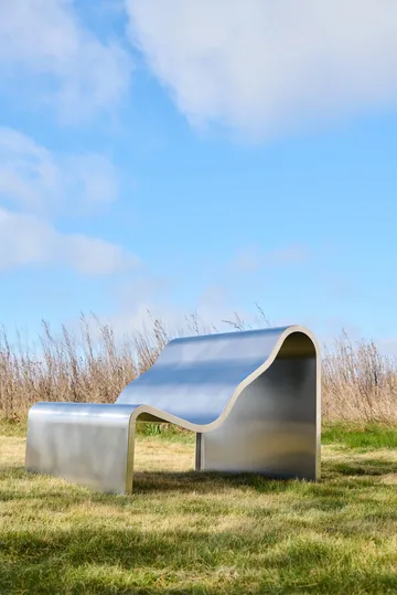 Dream View bänk - Borstat stål, 100 cm - Muuto