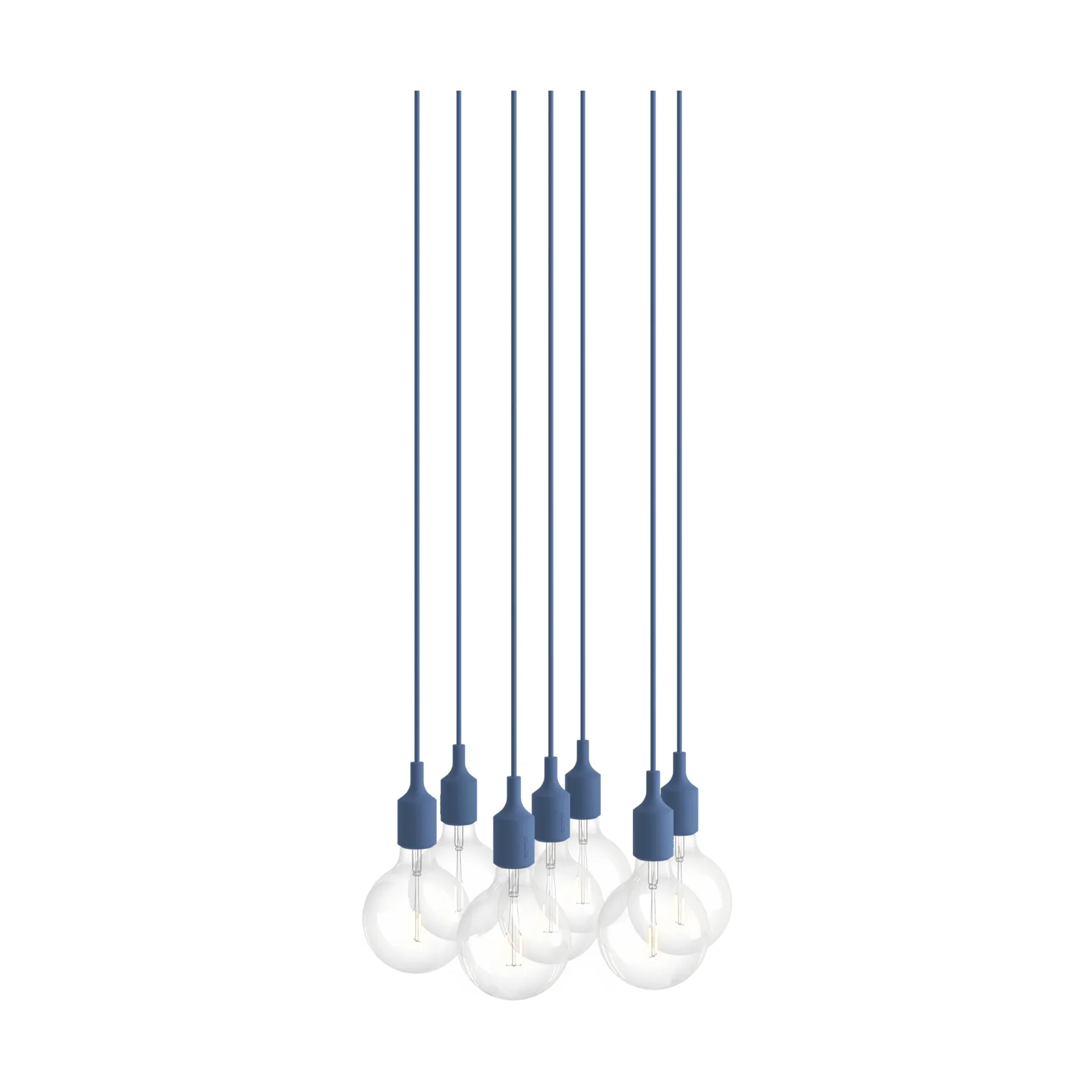 E27 Pendant Cluster 7 pendel, Pale blue Muuto